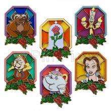   SET✿Beauty & the Beast✿Rose✿Belle✿Mrs Potts✿Stained Glass
