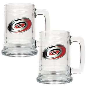  Carolina Hurricanes NHL 2pc 15oz Glass Tankard Set  Primary 