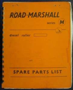 ROAD MARSHALL M DIESEL ROLLER SPARE PARTS CATALOGUE  