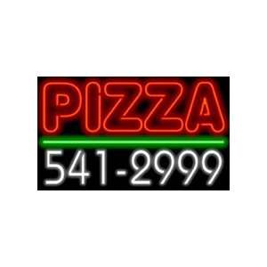 Pizza Neon Sign with Phone Number   Super Size Everything 
