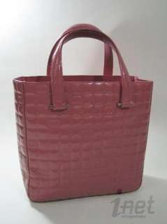   Small Open top Shopper Tote Handbag Pink Mauve Patent Leather  