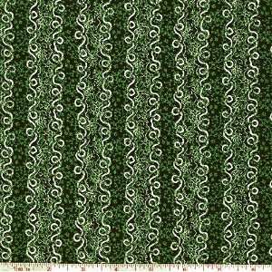   Christmas Boughs Black & Green Fabric By The Yard Arts, Crafts