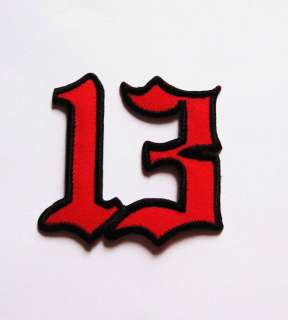 LUCKY NUMBER 13 EMBROIDERED EASY IRON ON PATCH #B  