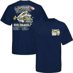   Navy Blue 2010 Football Schedule Tailgate T shirt