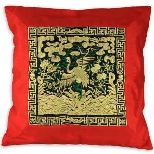   Swan & Nature Scene   Oriental Cushion Cover / Pillow Case   Black