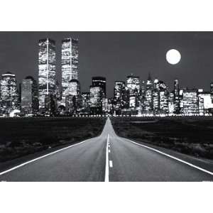  New York Road To Brooklyn Twin Towers PAPER POSTER 