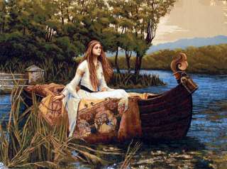 MEDIEVAL TAPESTRY LADY OF SHALOTT WOMAN BEAUTY ART SALE  
