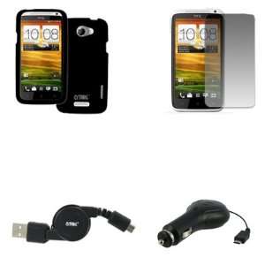 EMPIRE HTC One X Silicone Skin Case Cover (Black) + Screen 