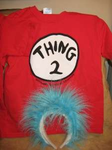 Universal® DR. SEUSS (THING 1 & THING 2) YOUTH SHIRTS w/ CoSTuME HAIR 
