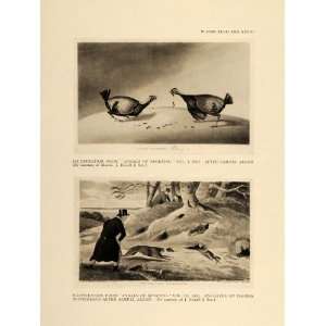  1924 Cockfighting Rabbit Hunting Samuel Alken Print 