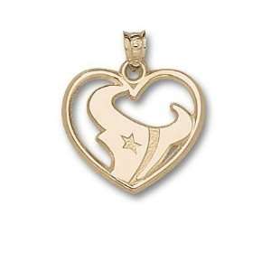  Houston Texans Horn Logo Heart Charm/Pendant Sports 