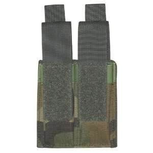  Woodland Camo MOLLE Double Pistol Mag Pouch Everything 