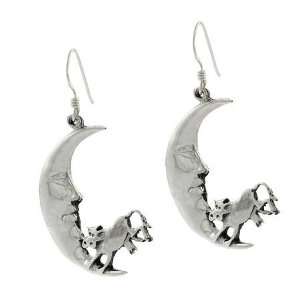   Nursery Sterling Silver The Cow Jumped over the Moon Earrings Jewelry