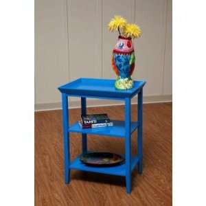  Bright Blue Side Table with Shelves