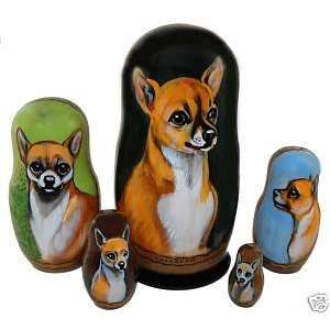  Chihuahua on Russian Nesting Dolls Toys & Games