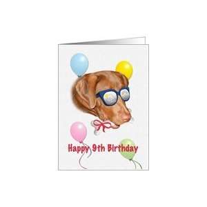  Happy Birthday, 9th, Dog, Balloons Card Toys & Games