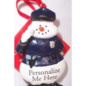  Snowman Policeman Personalizable Ornament