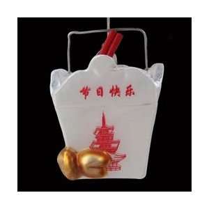   Blown Glass Asian Fusion Chinese Food Container Christmas Ornaments