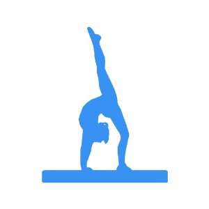  Gymnast Balance Beam LIGHT BLUE Vinyl window decal sticker 