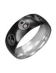 Black Stainless Steel Yin Yang Ring, Comfort Fit (11)