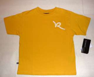 ROCAWEAR boys yellow big R top T shirt sz 5 6 NWT  