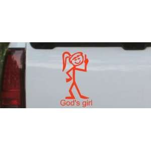 Red 24in X 13.7in    Gods Girl Christian Car Window Wall Laptop Decal 