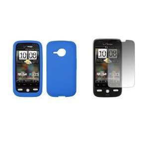  HTC Droid Eris   Premium Blue Soft Silicone Gel Skin Cover 