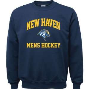 New Haven Chargers Navy Youth Mens Hockey Arch Crewneck Sweatshirt