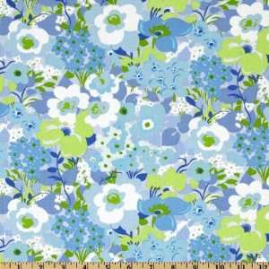   Bloomsbury Large Floral Blue Fabric By The Yard Arts, Crafts & Sewing