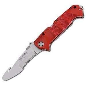   Knife with Red FRN Handle and ComboEdge Blade