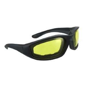  Night Driving Riding Padded Foam Motorcycle Glasses Black 