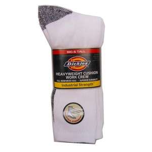   Industrial 3 pack Work Socks   BIG and TALL (12W 15)   WHITE  