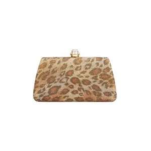  Gold Leopard Print Ladies Evening Bag Clutch Handbag 