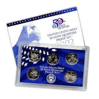 2002 S Proof State Quarter 5 Coin Set US Mint  