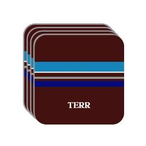 Personal Name Gift   TERR Set of 4 Mini Mousepad Coasters (blue 