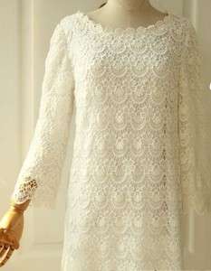   White Victorian thick long sleeves dress plus size big large  