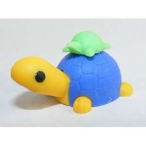  Turtle Family Japanese Erasers. Blue Shell. 2 Pack Toys 