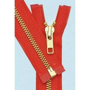  25 Medium Weight Jacket Zipper YKK #5 Brass ~ Separating 