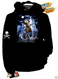 NEW PITBULL TERRIER HOWL @ THE MOON Hooded Sweatshirt  