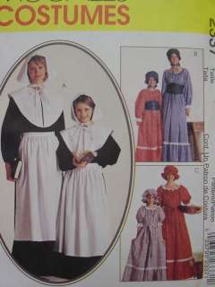 Young GIRLS PILGRIM PIONEER costume pattern sizes 7 8  