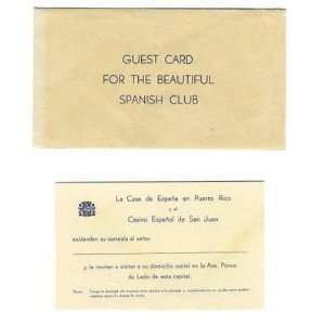 1930s Spanish Club of San Juan Invitation Everything 