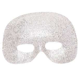  Silver Glitter Half Mardi Gras Mask 