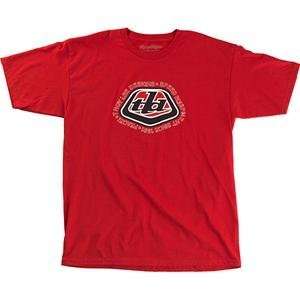  Troy Lee Designs Youth Badge T Shirt   Medium/Red 