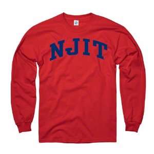 New Jersey Institute of Technology Highlanders Red Arch Long Sleeve T 