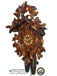 Black Forest Cuckoo Clock 8 Day Luxury Carving 16 NEW  