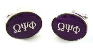 Omega Psi Phi Fraternity Greek Silver Cufflinks  