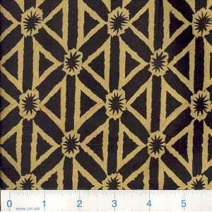  58 Wide African Print Fabric Metallic Black Triangles By 