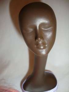   African American Lady MANNEQUIN HEAD Pink Hat Display bust black