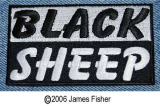 Black Sheep Embroidered Iron On Patch Motorcycle Rider  