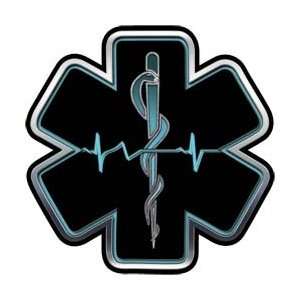  Aqua EMT EMS Star Of Life With Heartbeat   2 h 